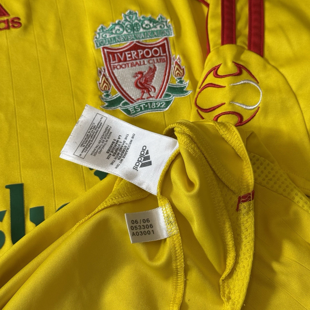 LIVERPOOL 2006 2007 AWAY FOOTBALL SHIRT ADIDAS JERSEY SIZE MEDIUM