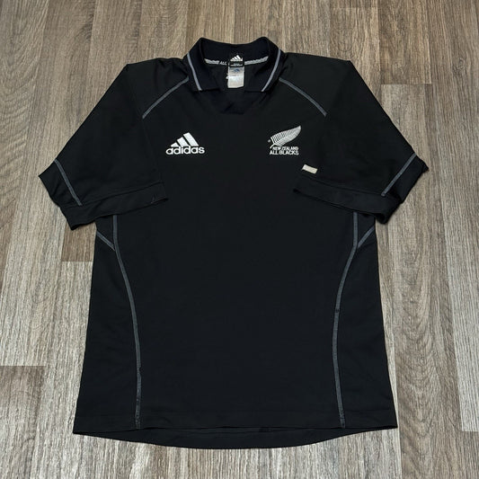 Adidas All Black Rugby Shirt Mens Medium Black 2001