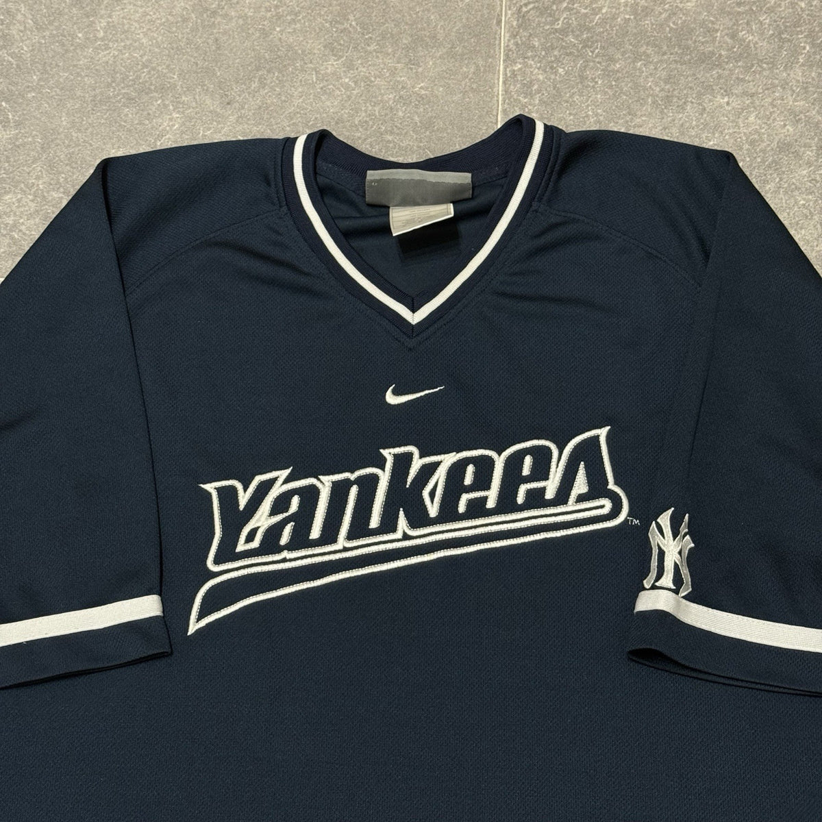 Vintage 90s Nike Team MLB New York Yankees Center Swoosh Baseball Jersey XL Mens