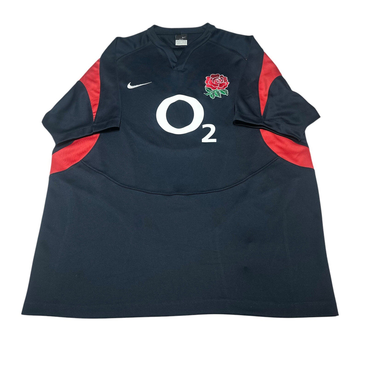 ENGLAND 2005/06 Away Rugby Shirt XL Nike Blue Short Sleeve Mens Extra Large