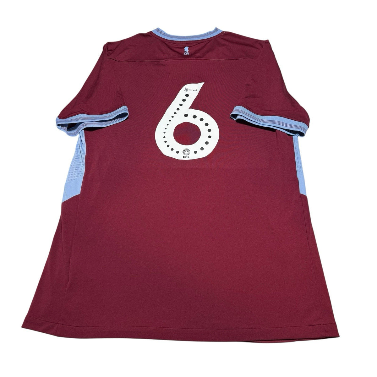 Aston Villa Rare Sponsorless Luke Home Shirt Size Large Number 6. Academy Kit