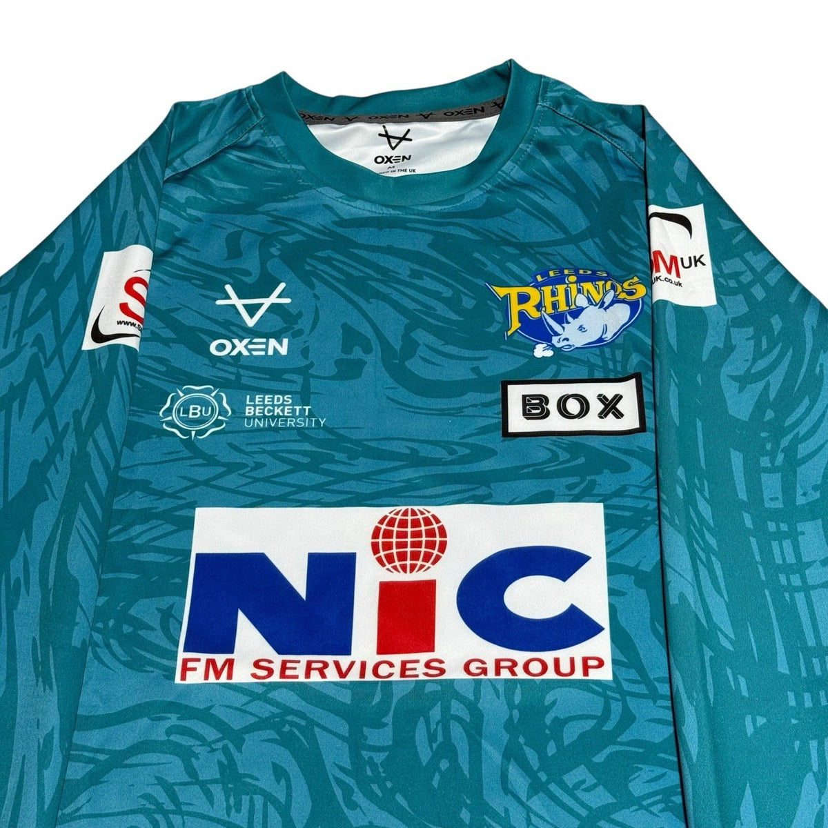 Leeds Rhinos Rugby Shirt Medium Warm Up Longsleeve Jersey OXEN