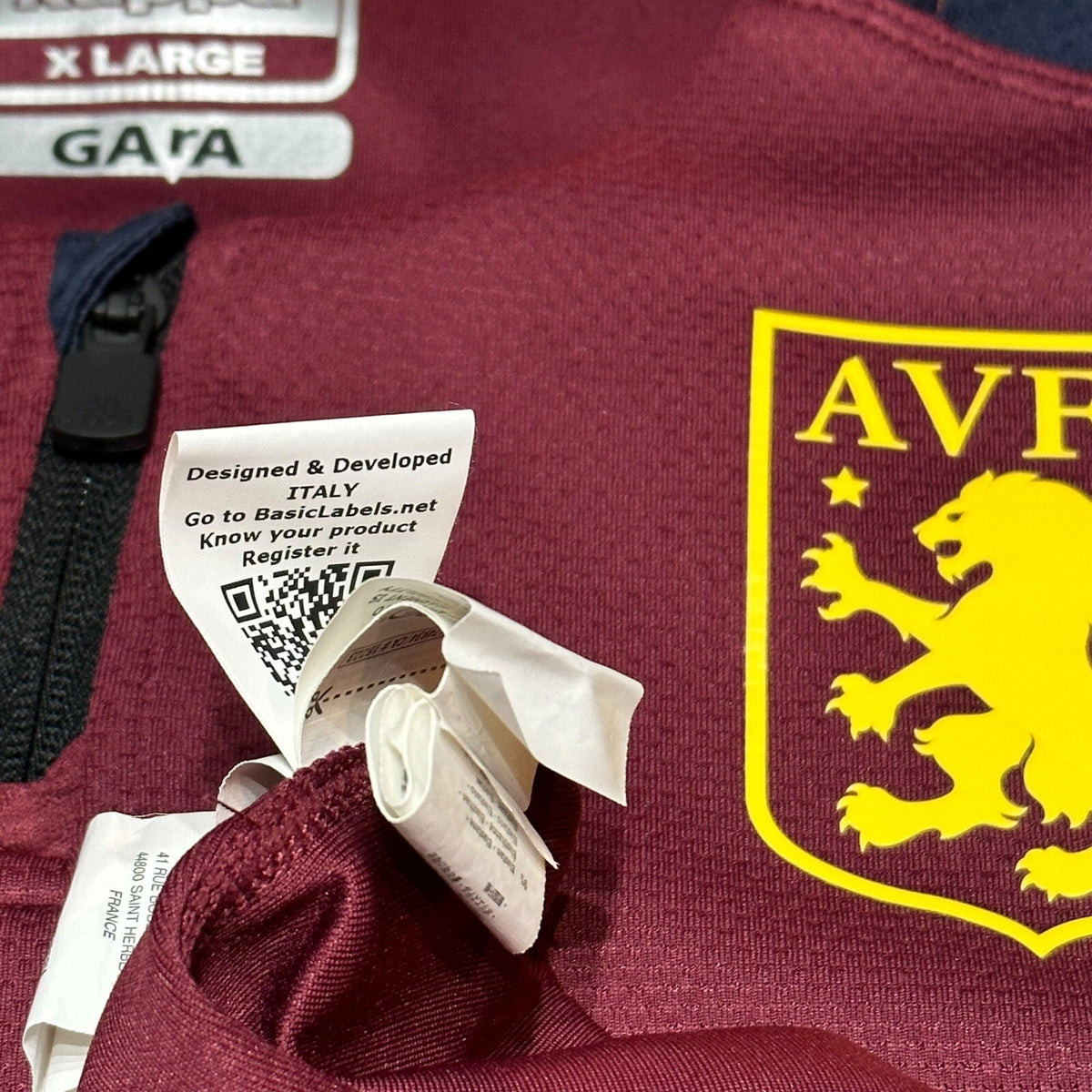 Official Kappa Aston Villa Jersey Training Top Size XL Extra Large Quarter Zip