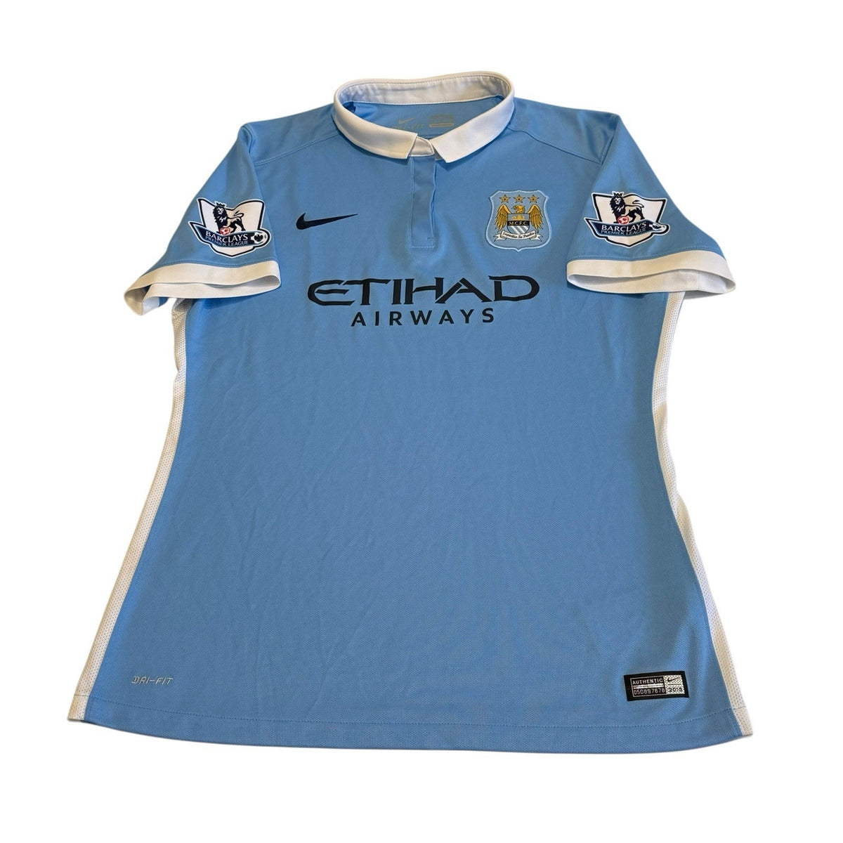 Manchester City Shirt Large Woman’s Blue Home Kit 2015 2016 Nike Soccer Jersey