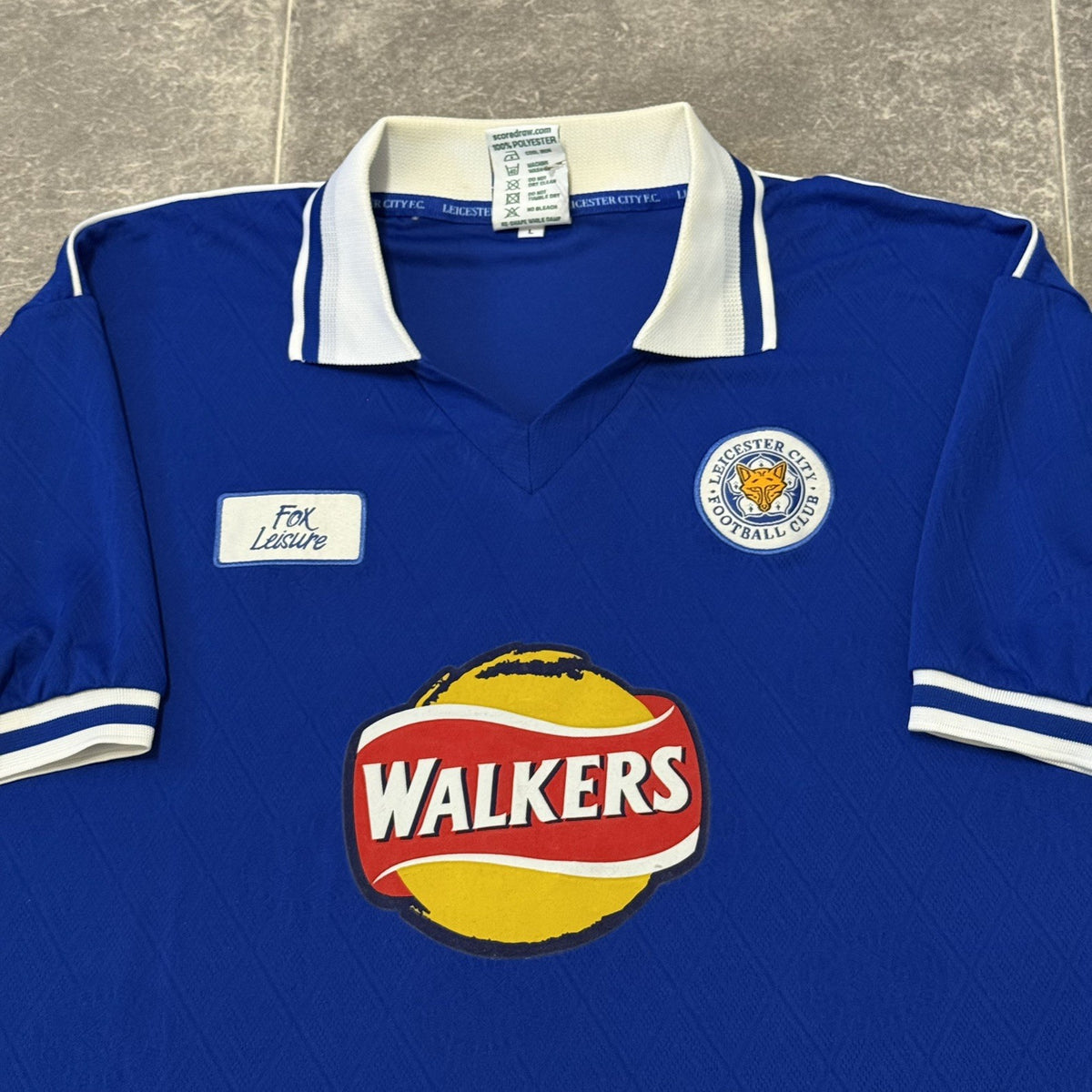 Leceister City 1998 - 2000 Home Shirt Scoredraw Size Large Adults