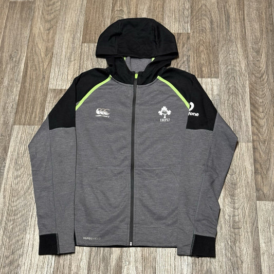 Canterbury IRFU Ireland Rugby Hoodie Sweater Zip Up Grey Vodafone Men's Small