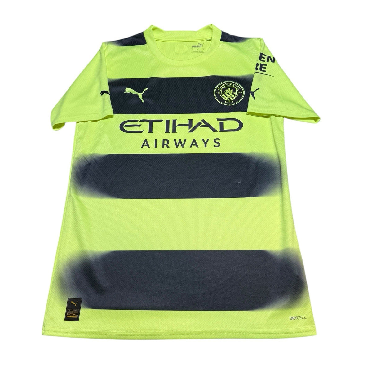 MANCHESTER CITY 22/23 THIRD JERSEY NEON GREEN/BLACK SIZE SMALL S PUMA