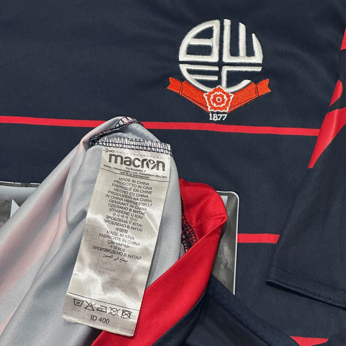 BOLTON WANDERERS 2018/2019 SOCCER FOOTBALL SHIRT JERSEY MACRON MEN'S SIZE L
