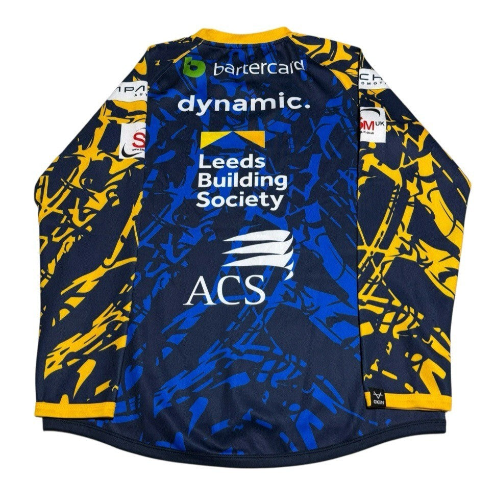 Leeds Rhinos Rugby Shirt Small Warm Up Longsleeve Jersey OXEN