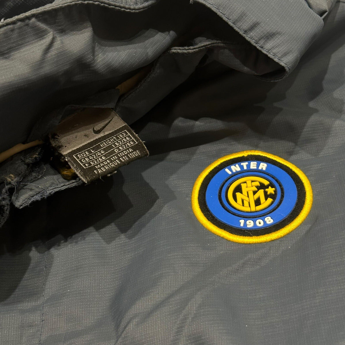 VINTAGE INTER MILAN FOOTBALL HOODED JACKET NIKE TRAINING KIT SIZE L