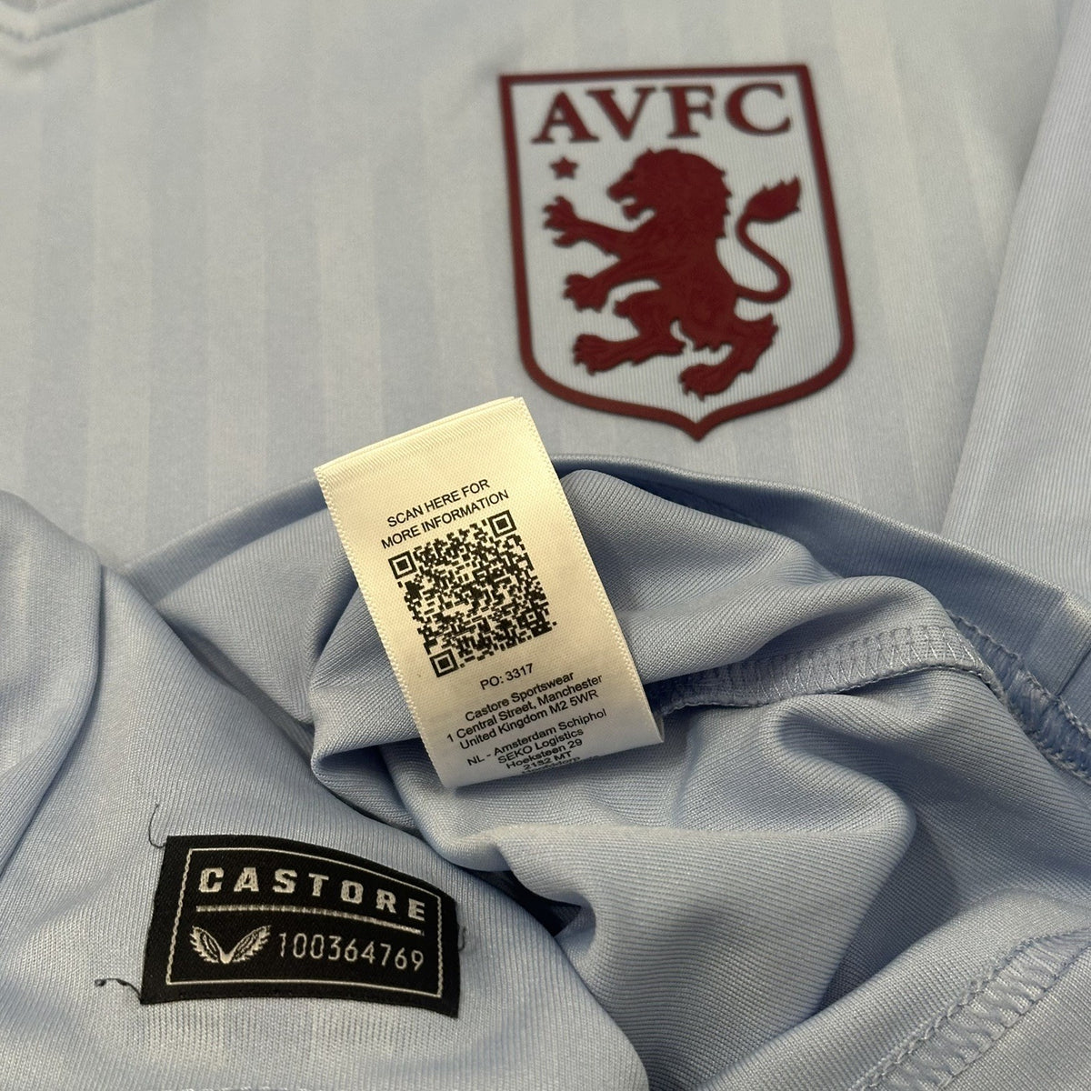 Aston Villa Castore 2022/2023 Cazoo Sponsor Football Shirt Men's Medium Blue