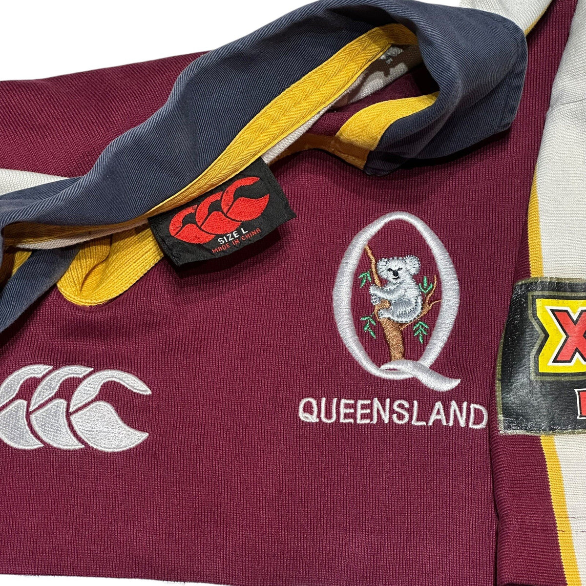 Vintage Mens 2003-2005 Queensland Reds Rugby Union Home Jersey Canterbury L