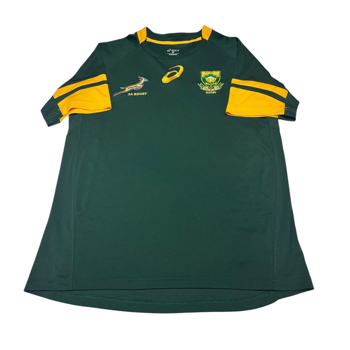 Asics South Africa Rugby Shirt Jersey L Large HOME Kit