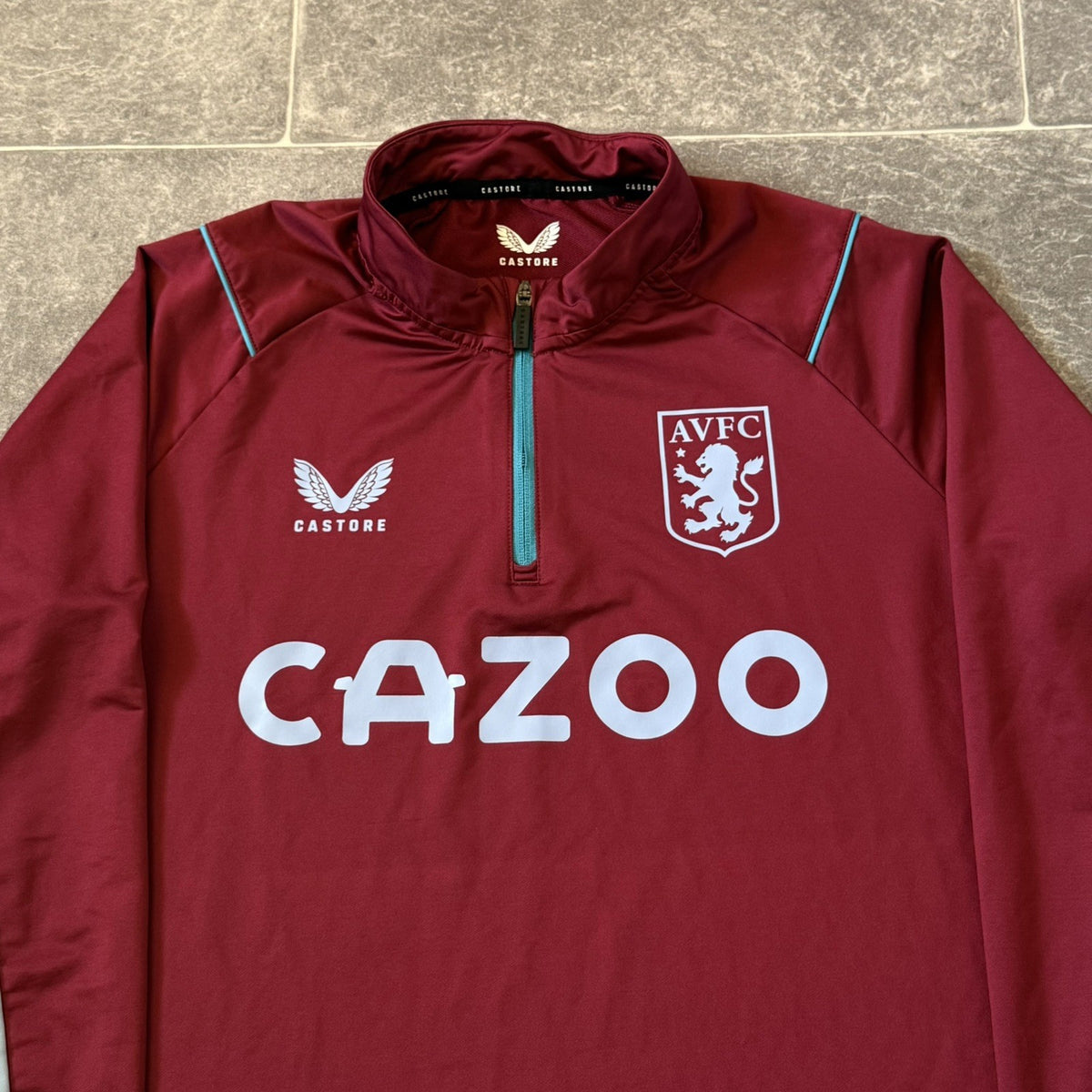 Aston Villa Football Jacket 1/4 Zip Castore Adults Large
