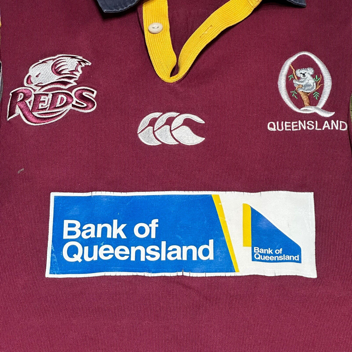 Vintage Mens 2003-2005 Queensland Reds Rugby Union Home Jersey Canterbury L