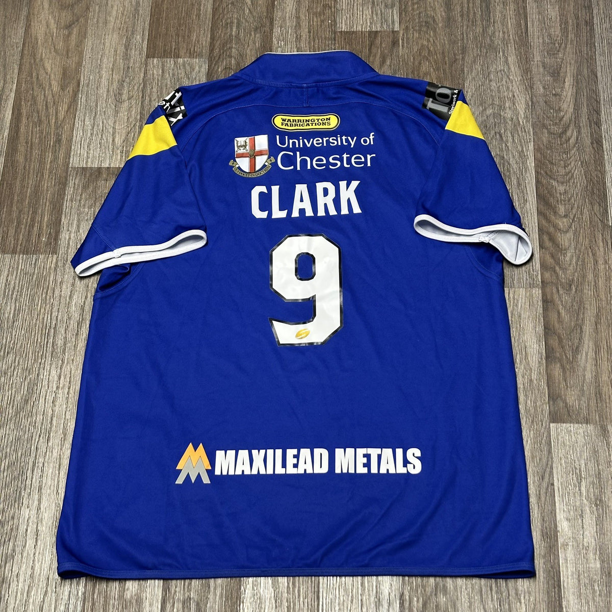 Warrington Wolves Super League 2015 Home Jersey XXL 2XL Adults #9 Clark
