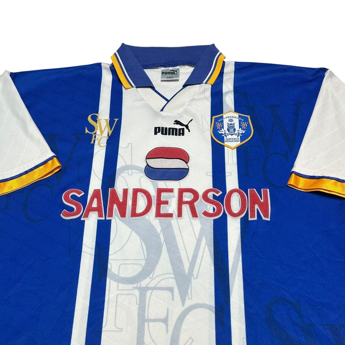 SHEFFIELD WEDNESDAY 1995/1997 HOME FOOTBALL SHIRT PUMA VINTAGE JERSEY SIZE XL