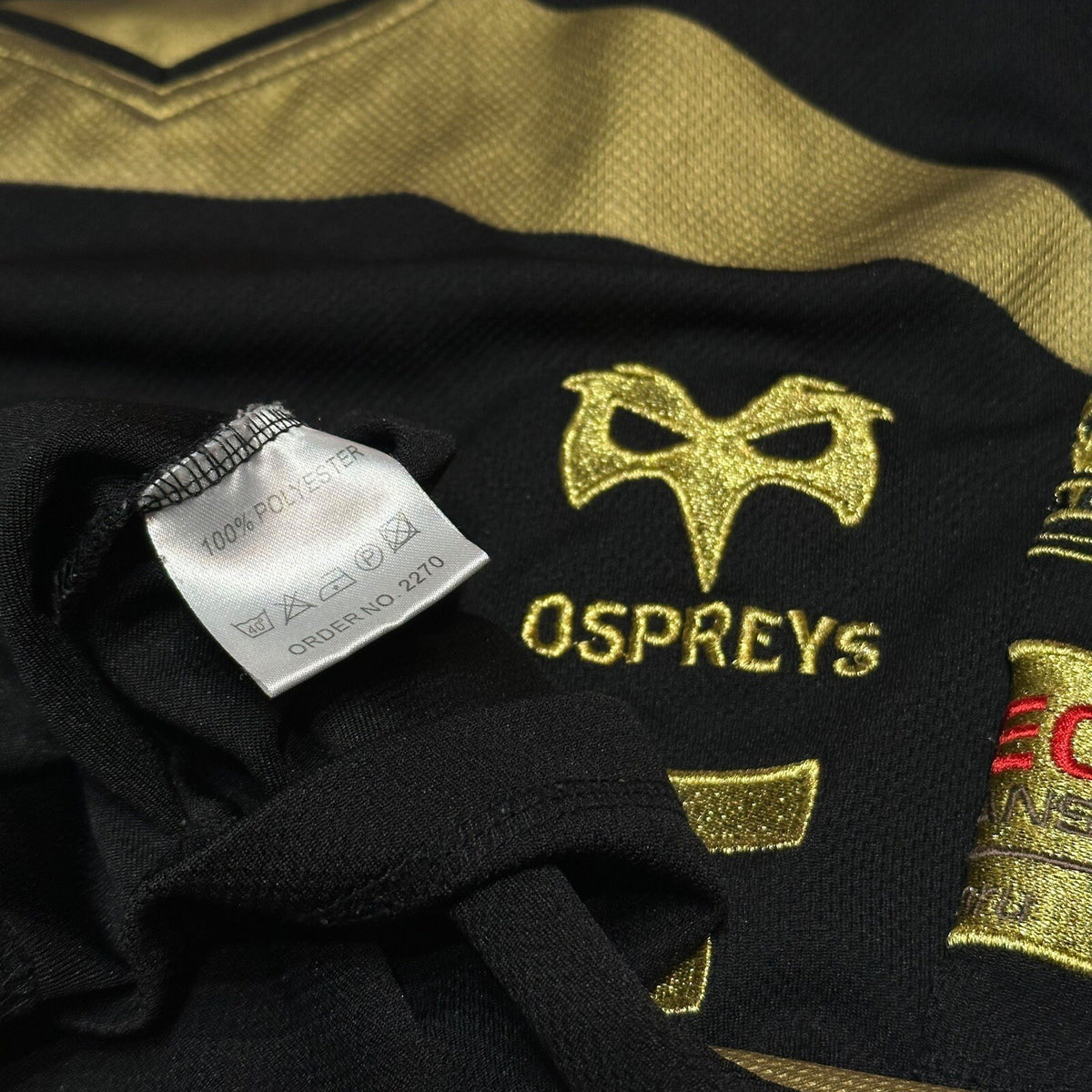 Ospreys Rugby Home Shirt 2009/2010 - Kooga M Medium Black Gold Jersey Top