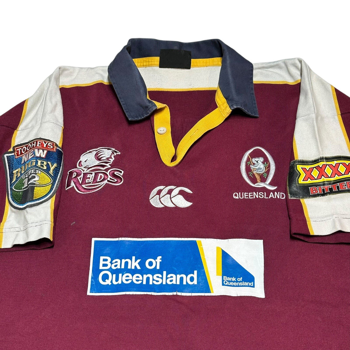 Vintage Mens 2003-2005 Queensland Reds Rugby Union Home Jersey Canterbury L