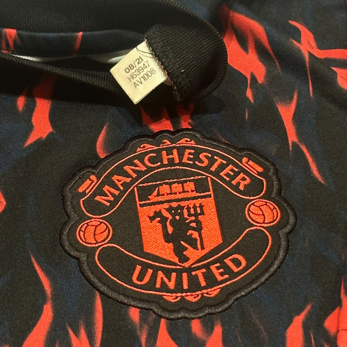Adidas Manchester United Pre-Match Jersey Large 2022 H63947-230 Black Red