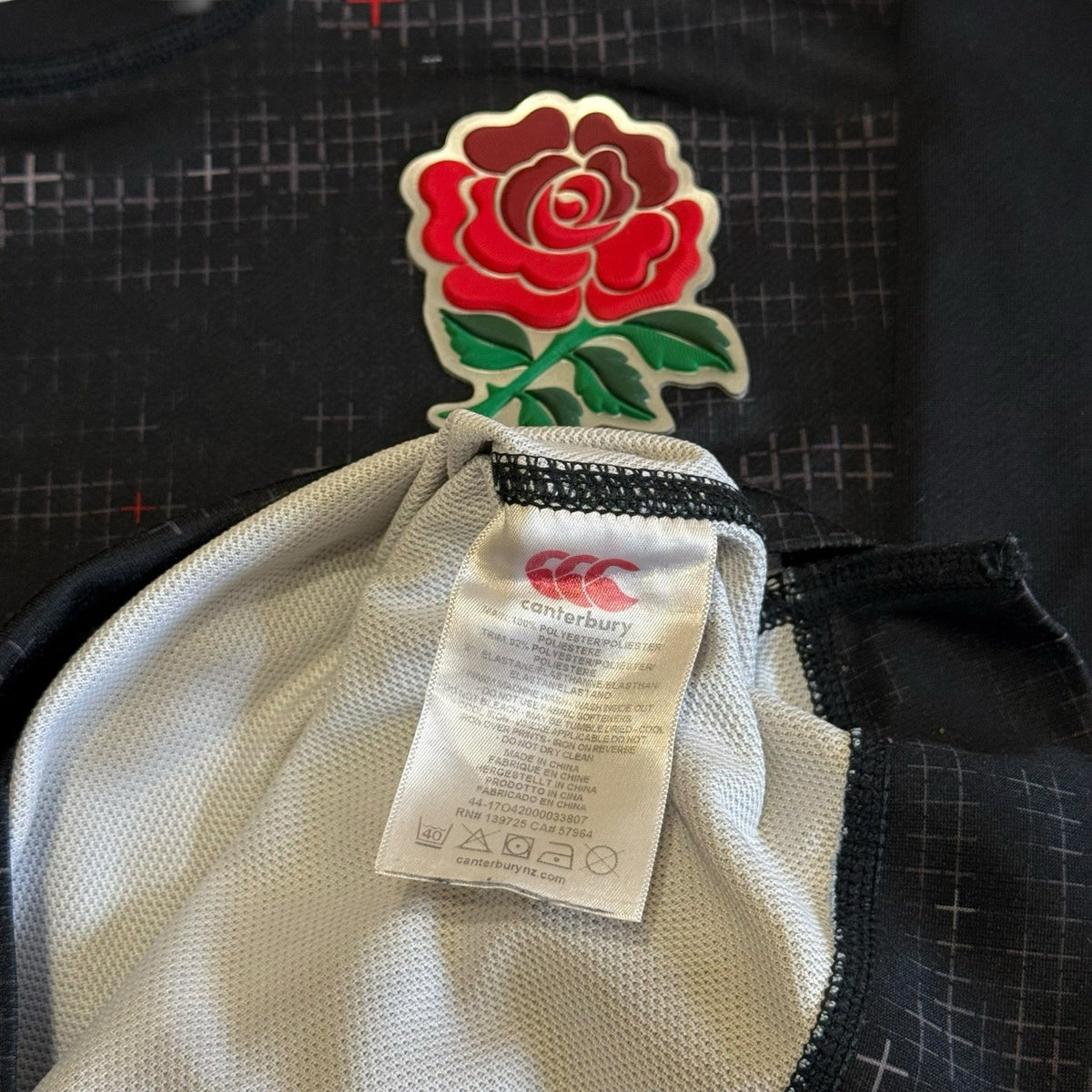 Canterbury England Rugby Shirt XS Adults Black 2018/19 Alternate Away Kit